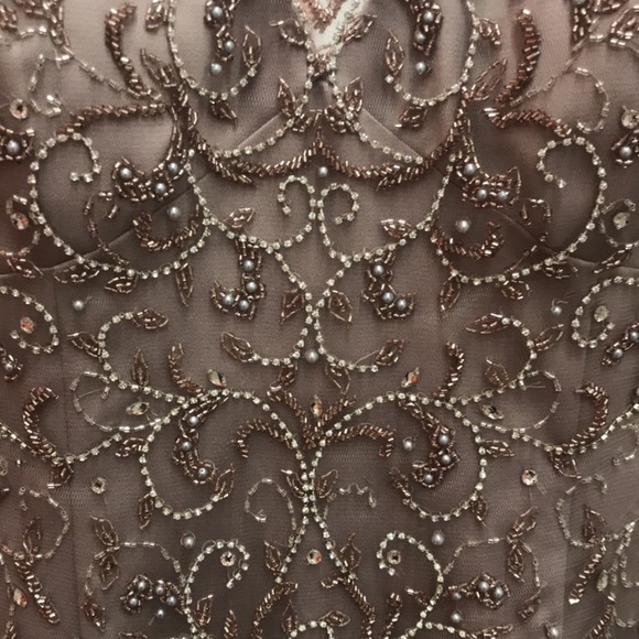 Montage by MonCheri 3/4 sleeves illusion hand beaded bodice gown - Picture 12 of 15